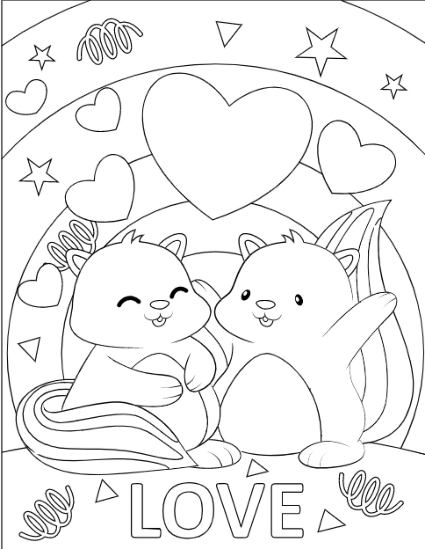 10 Adorable Animal Valentines Coloring Pages to Print