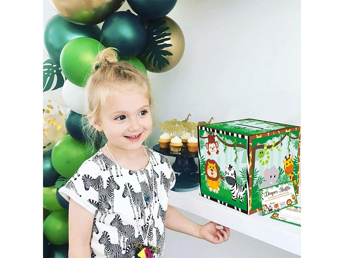 51PCS Safari Baby Shower Card Box Holder and Advice Cards Etsy