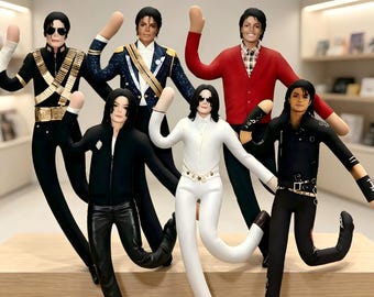 Funny Abstract Distorted Michael Jackson Bendable Posable Doll, Novelty Weird Figurine Halloween Home Desktop Party Decor