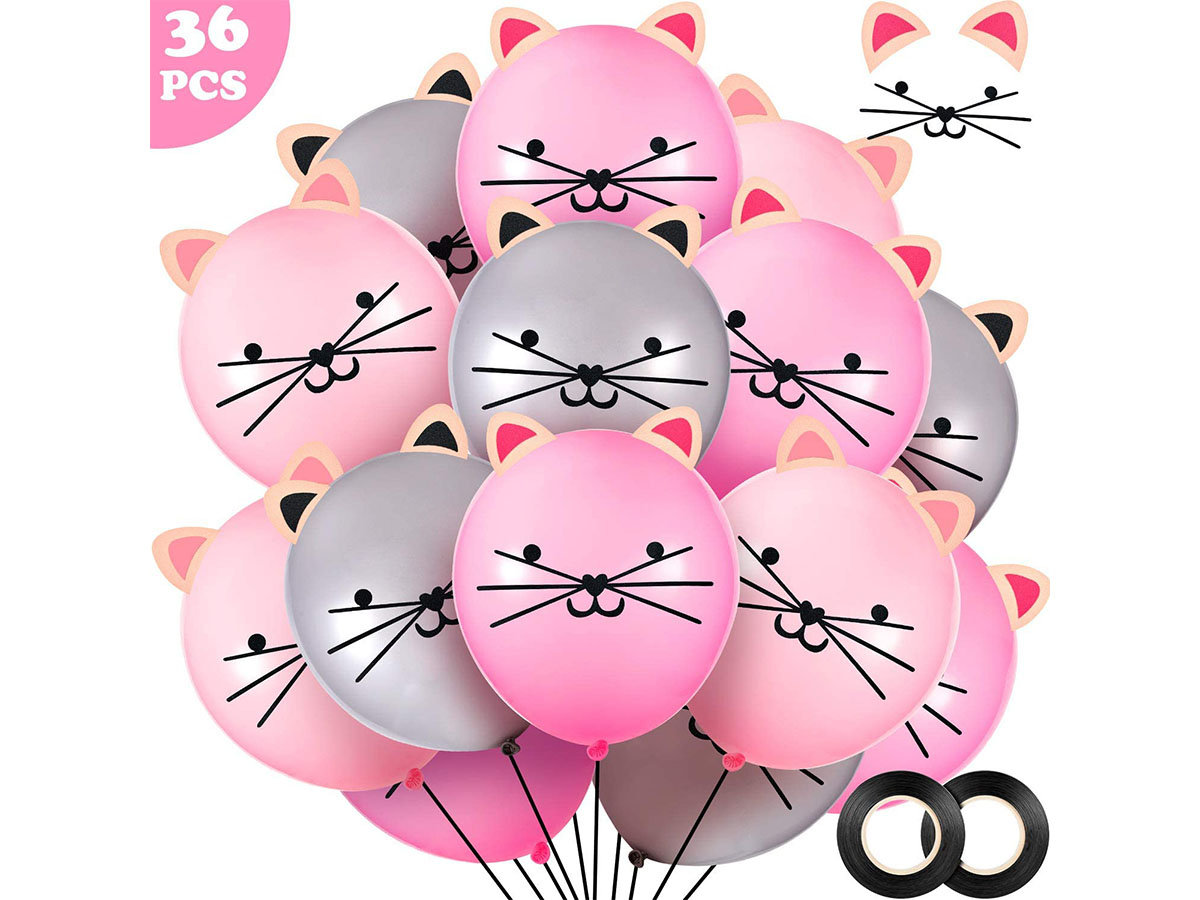 36 Pieces DIY Cat Balloons Animal Balloons Latex Kitty Etsy