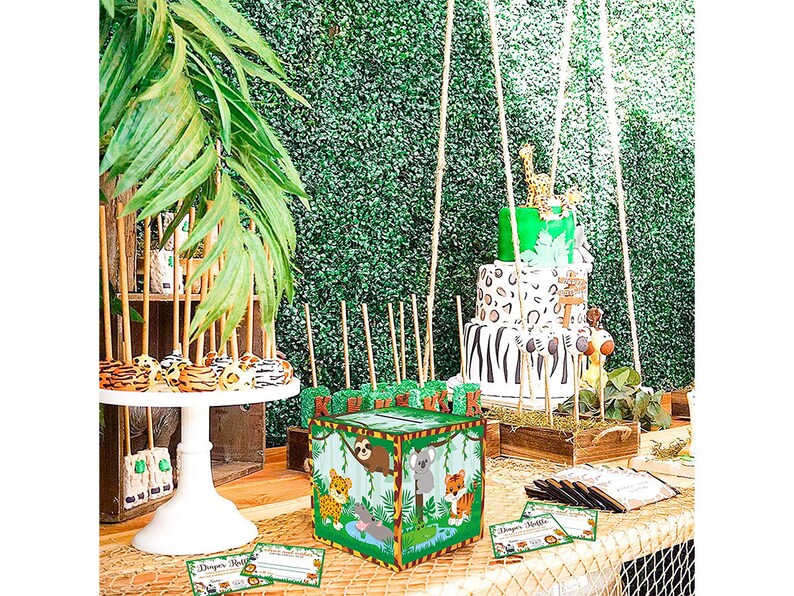 51PCS Safari Baby Shower Card Box Holder and Advice Cards Etsy