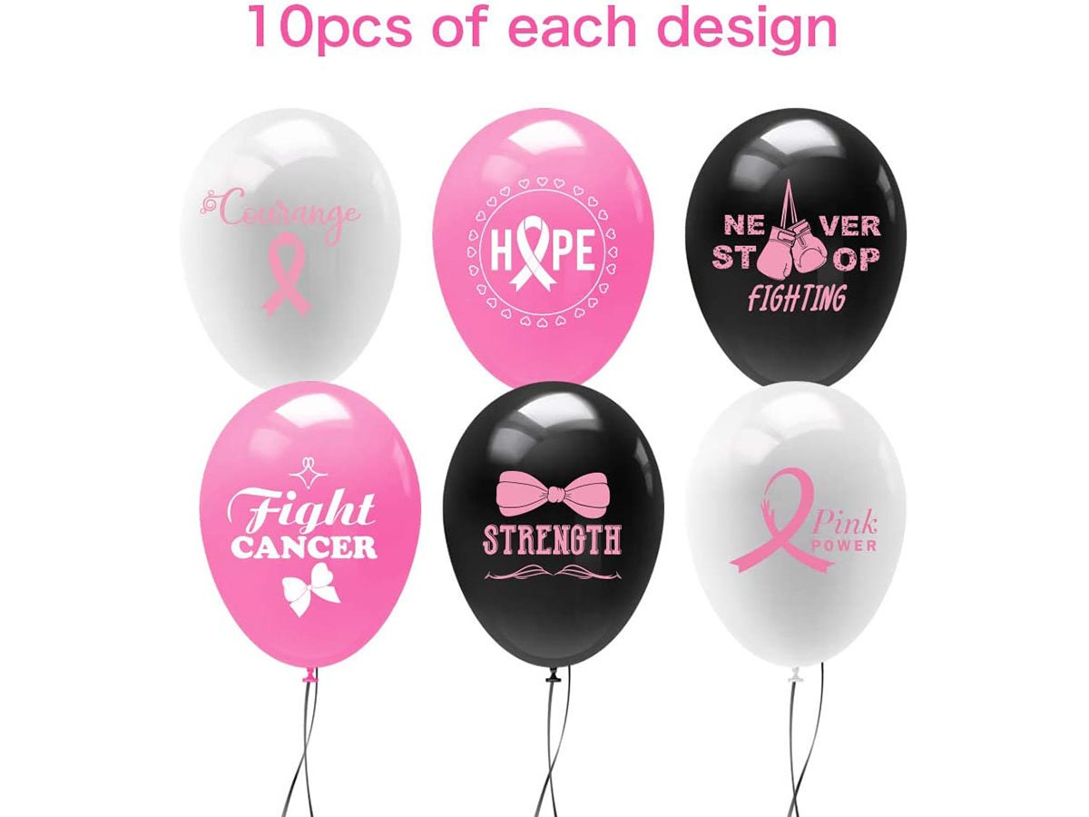 Breast Cancer Awareness Balloons Decorations Pink Ribbon Etsy