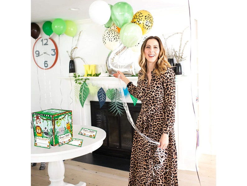 51PCS Safari Baby Shower Card Box Holder and Advice Cards Etsy