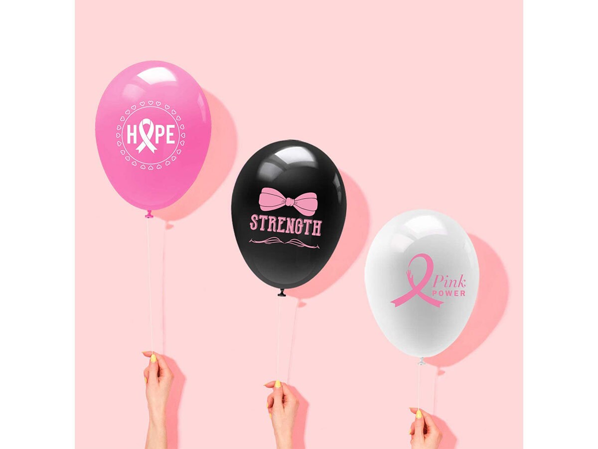 Breast Cancer Awareness Balloons Decorations Pink Ribbon Etsy