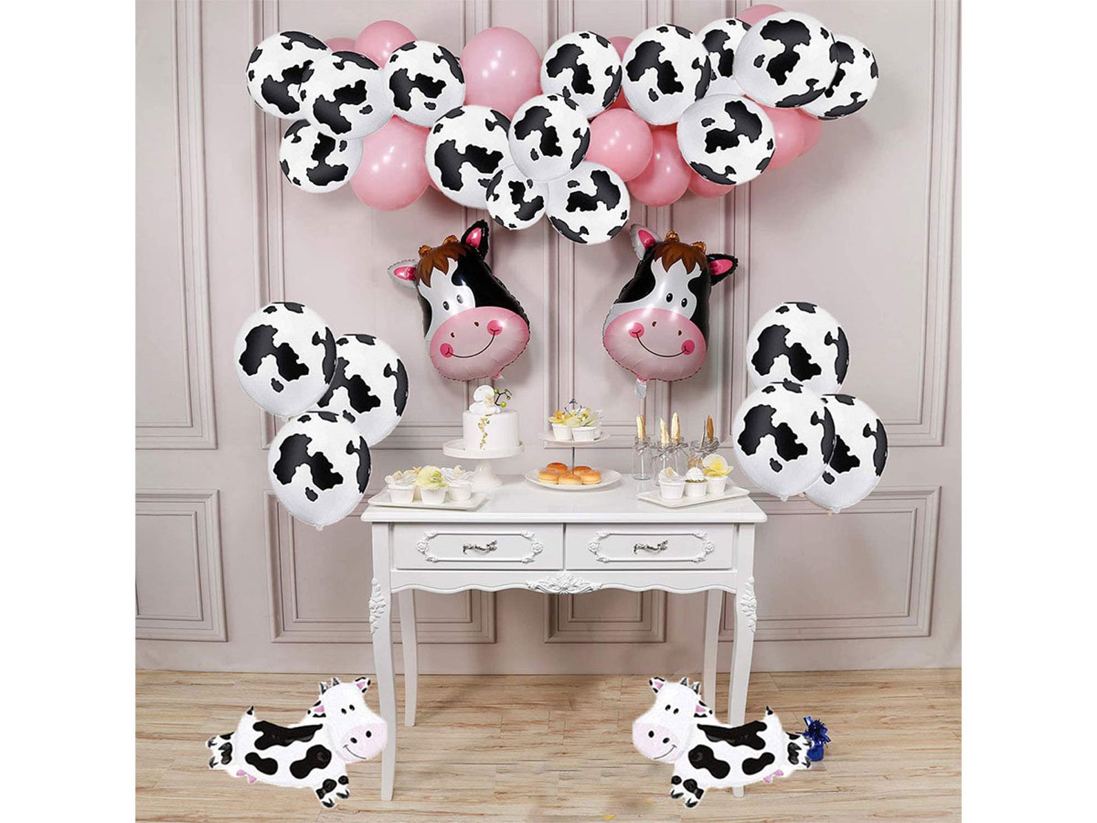 Cow Print Balloons 38 Pcs Farm Birthday Party Supplies Pink Etsy