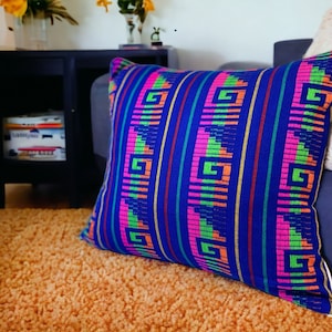 Beautiful and Vibrant Mexican Textile Pillow Covers - Handwoven Boho Aztec Design
