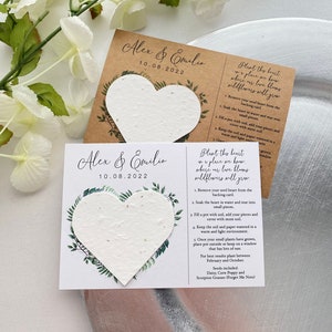 Plantable seed heart wedding favours