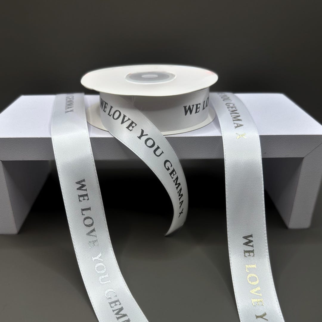 Personalised Ribbon | Gold Writing Ribbon | Silver Writing Ribbon ...