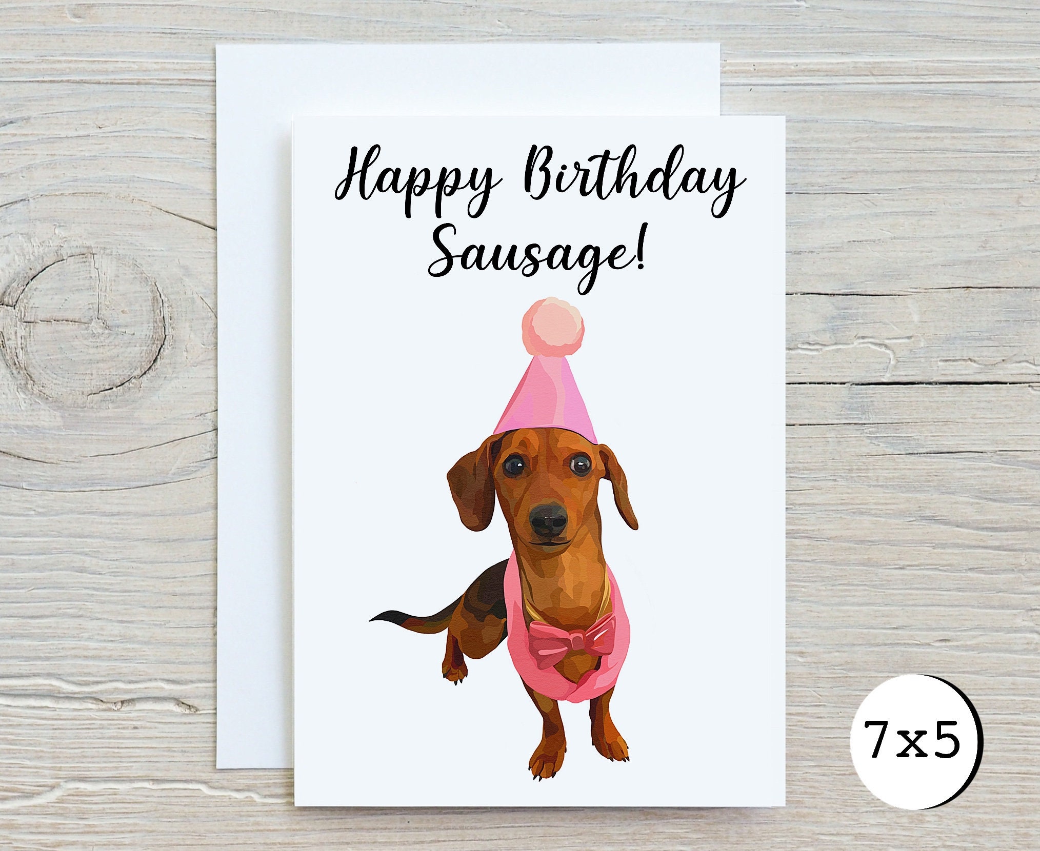 Sausage dog birthday card personalised card optional Etsy