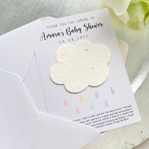 Plantable rainbow cloud baby shower favours