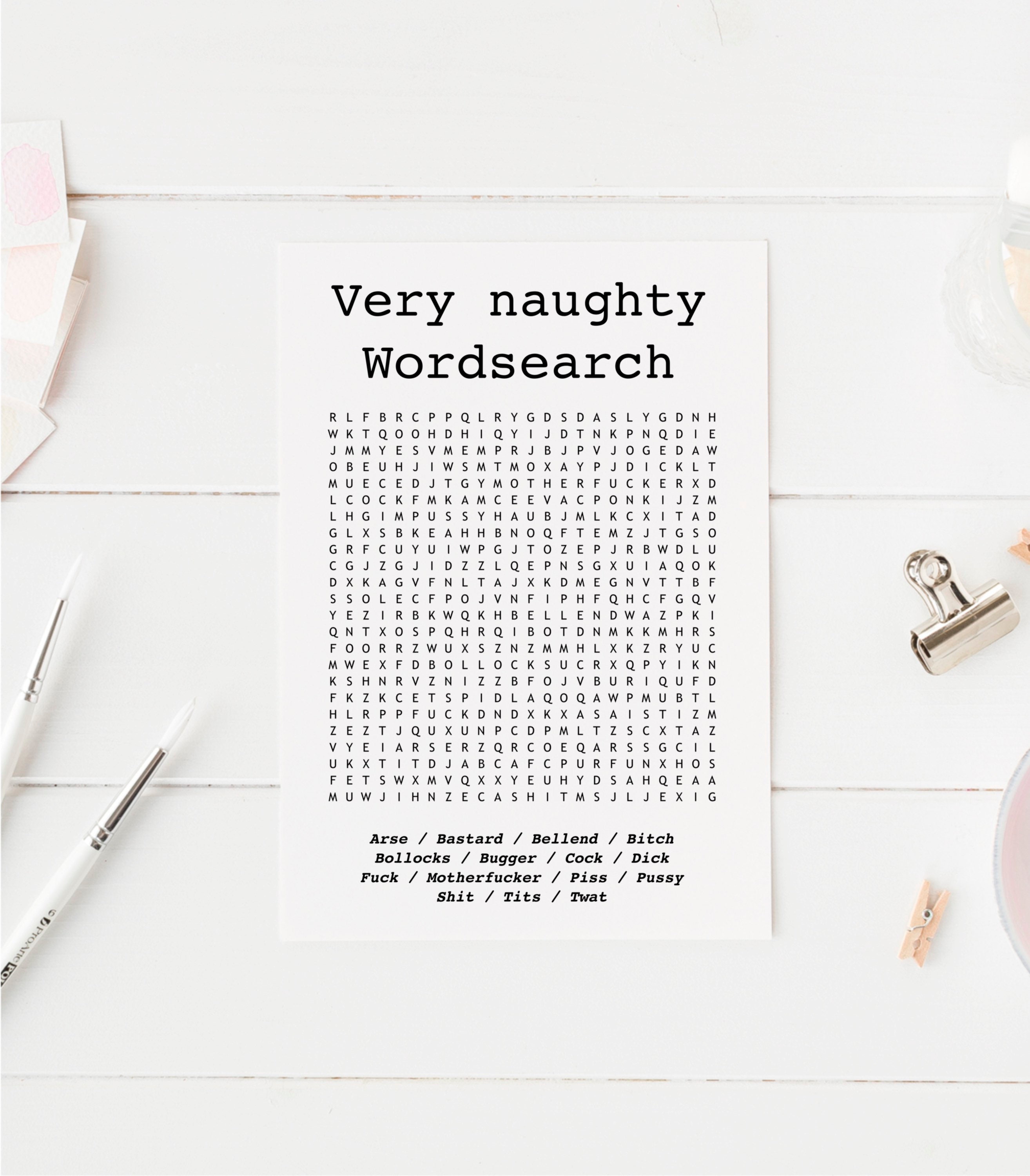 Swearing wordsearch puzzle A5 naughty game | Etsy