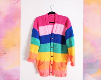 Oversized Rainbow Cardigan Pattern