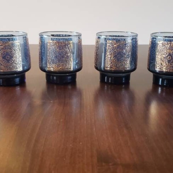 Gold Trim Glassware Etsy