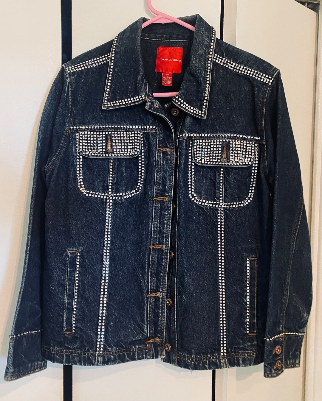 Rhinestone Jean Jacket Etsy