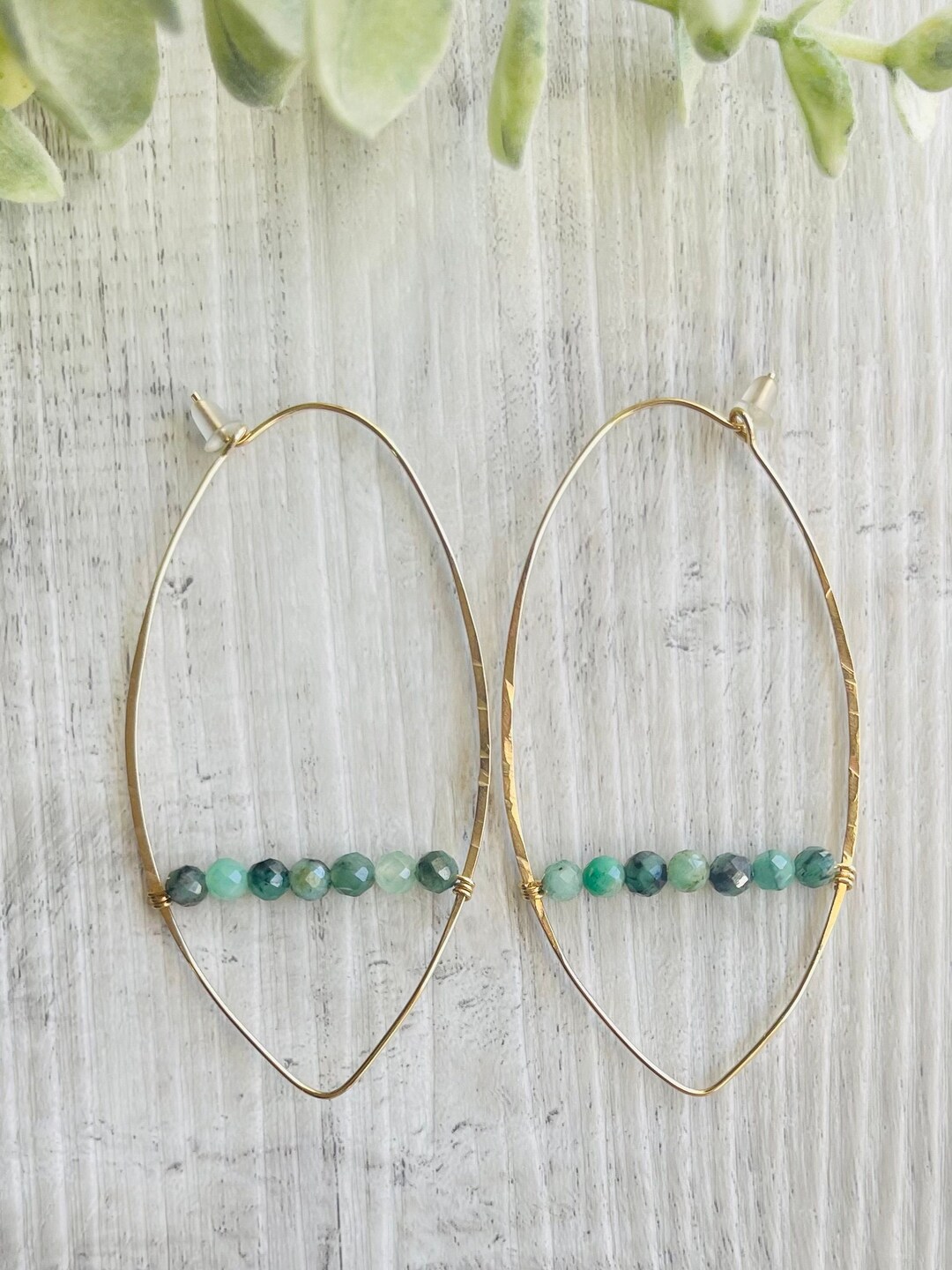 Nonza 14K Gold-Filled Wire and Emerald Single Earring main image 1