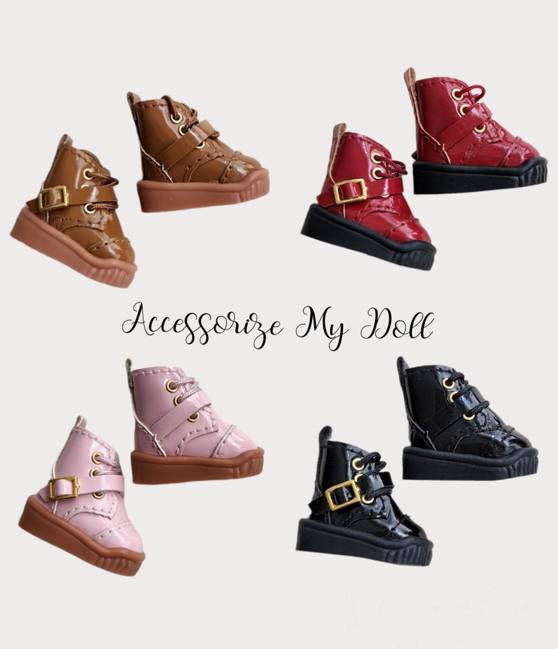 British Style PU Leather Shoes for Blythe, Licca, Azone, Pullip, Blythe Shoes, Blythe Clothes, Blythe Retro Leather Shoes, Pullip Doll Shoes image 1