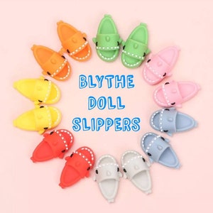 Shark Slippers for Blythe, BJD Slippers, Blythe Shoes, Licca, Azone, Pullip, Blythe, Obitsu, Blythe Clothes, Pullip Doll Shoes, BJD Clothes