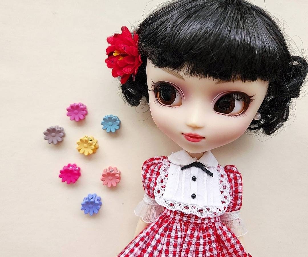 1 Miniature Hair Clip, Mini Daisy Hair Clip, Baby Barrette, Doll Hair Pin, Mini Flower Hair Clip, Hair Clip For Blythe, Doll Claw Hair Clip