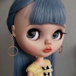 Blythe Doll Earrings, Earrings for Blythe Doll, OOAK Blythe, Gold Hoop Earrings, Blythe Accessories, BJD Doll Jewelry, Custom Blythe Doll image 4