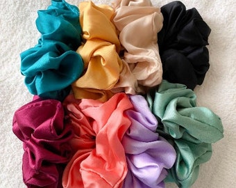 Jumbo Satin Scrunchies, Übergroße Scrunchies, Satin Seide Scrunchies, Scrunchies, Geschenk für sie