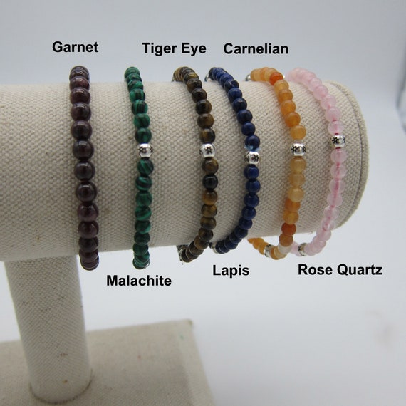 BEAD BRACELET 4 MM ROSE STONE BEAD BRACELET 4 MM ROSE STONE