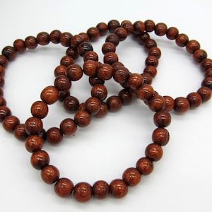 Natural Hawaiian Style Koa Wood Stretch Bracelet with 8mm Beads Handmade Free Shipping From Hawaii