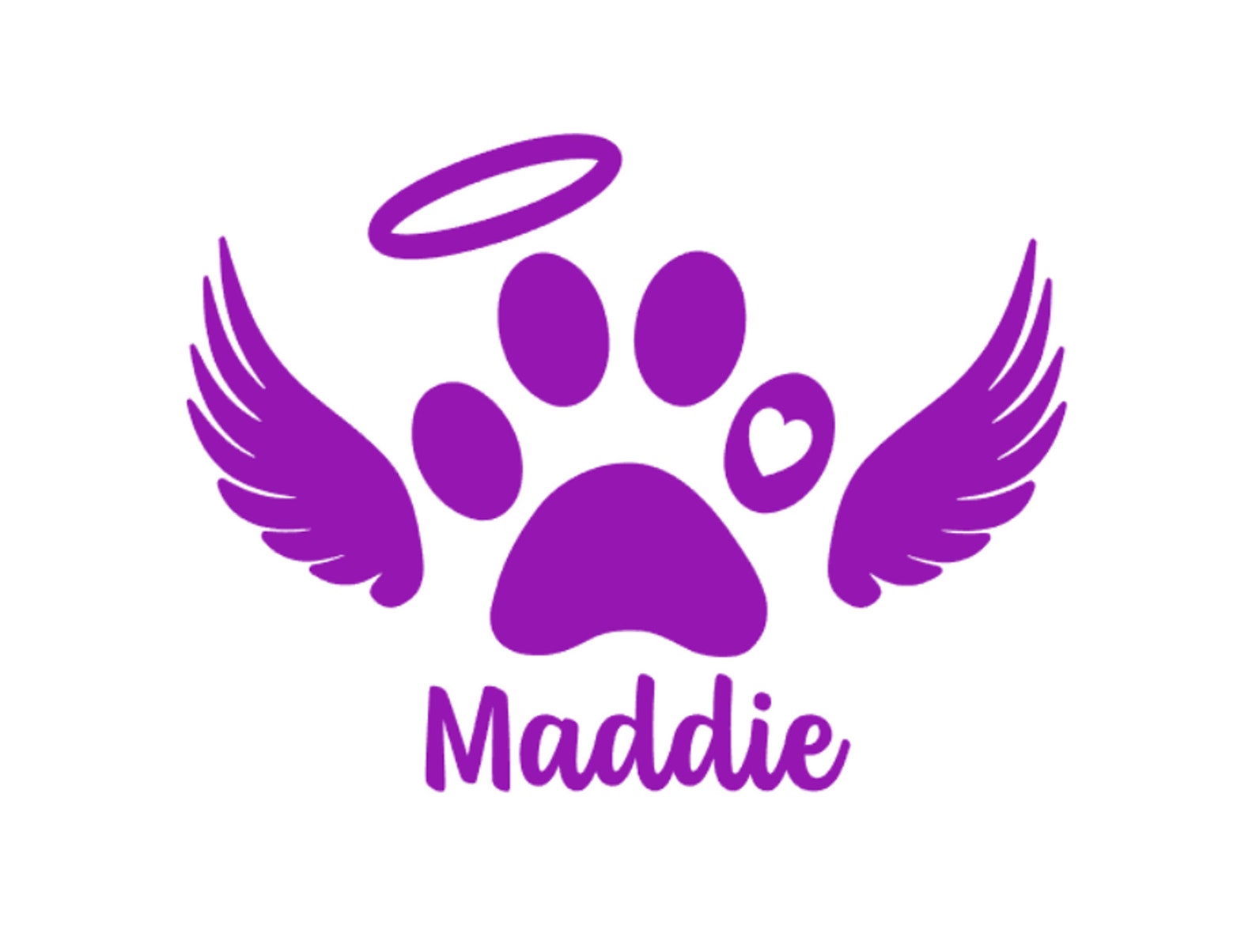 Personalized Paw Print Decal With Angel Wings and Halo Pet - Etsy