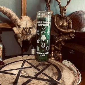 Double Fast Luck Green 7 Day Candle | Ritual Candle | Luck