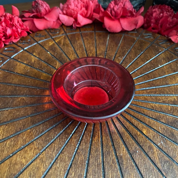 Red Glass Tealight Holder | Altar Tools