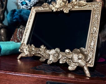 Gold Floral Scrying Mirror