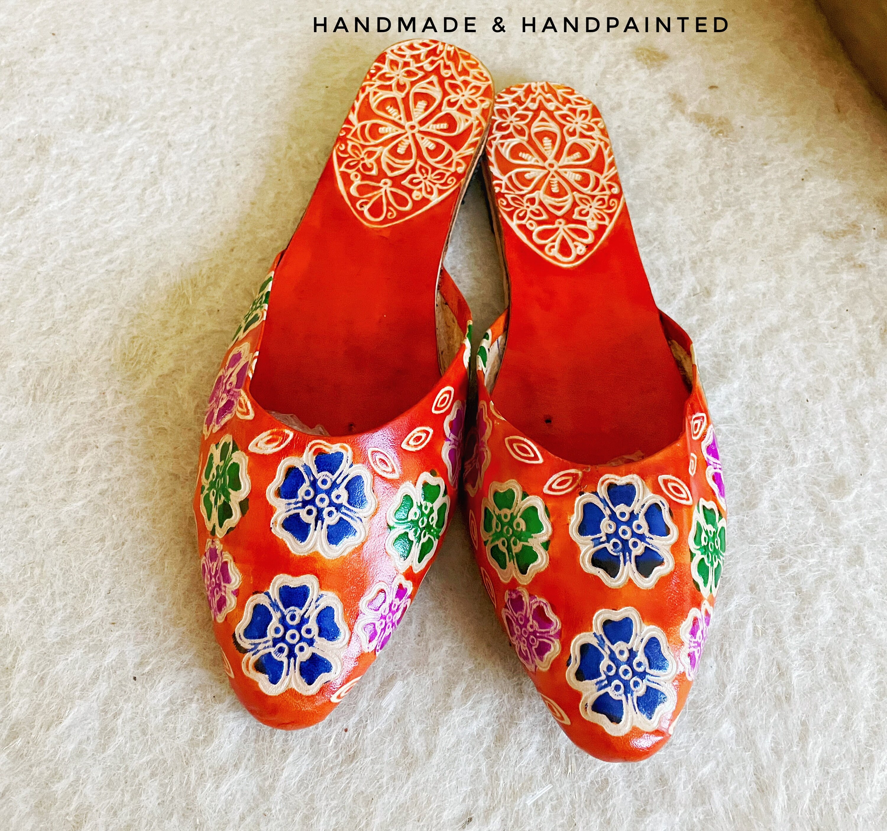 orange mules flat