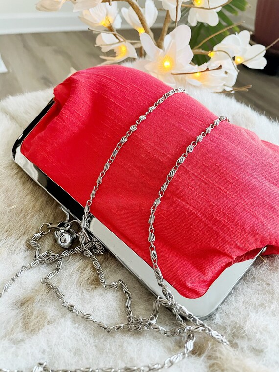 Orange red clutch bag discount
