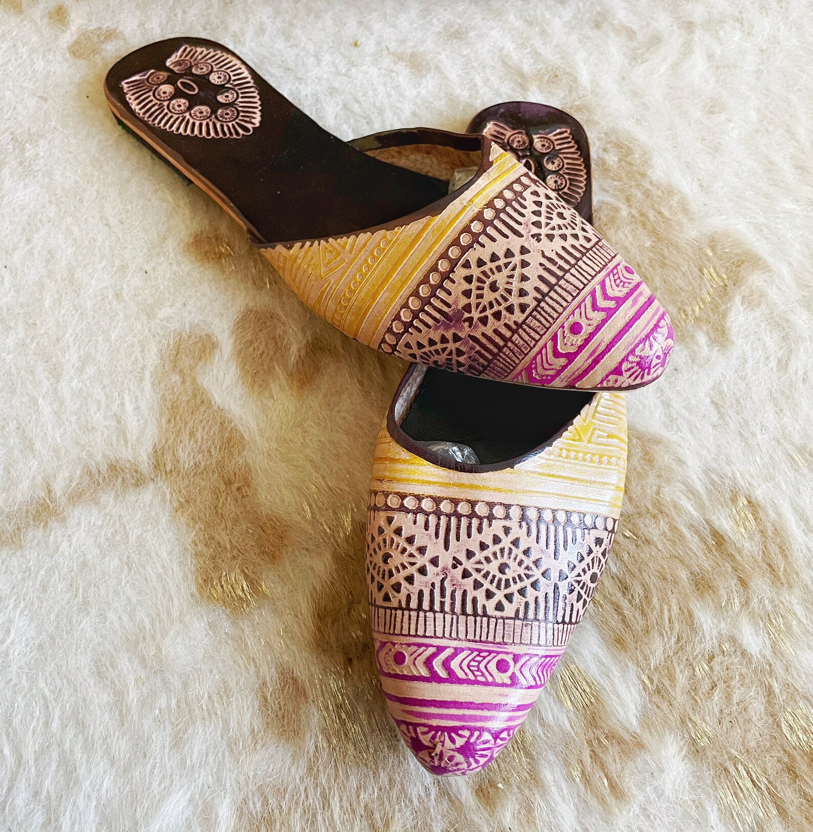 orange mules flat