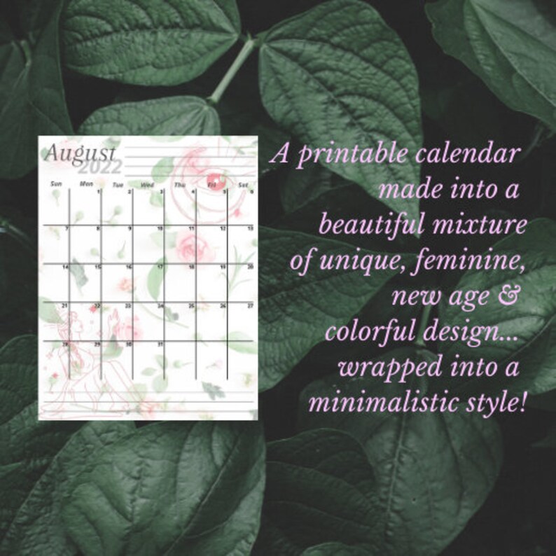 2022 Printable GODDESS Calendar Calendar for Home Desk Etsy New Zealand