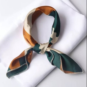 Silk-feel Satin scarf, Elegant Square scarf,hair tie,head band,neck scarf.