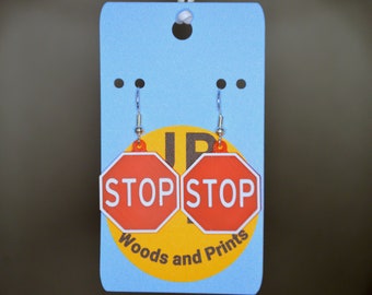 Stop Sign Dangle Earrings