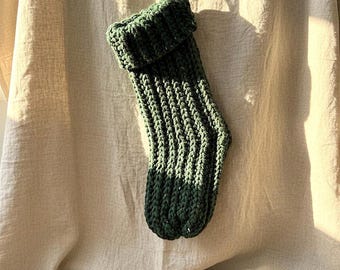 Handmade Crochet Christmas Stocking | Chunky Knit, Custom Name