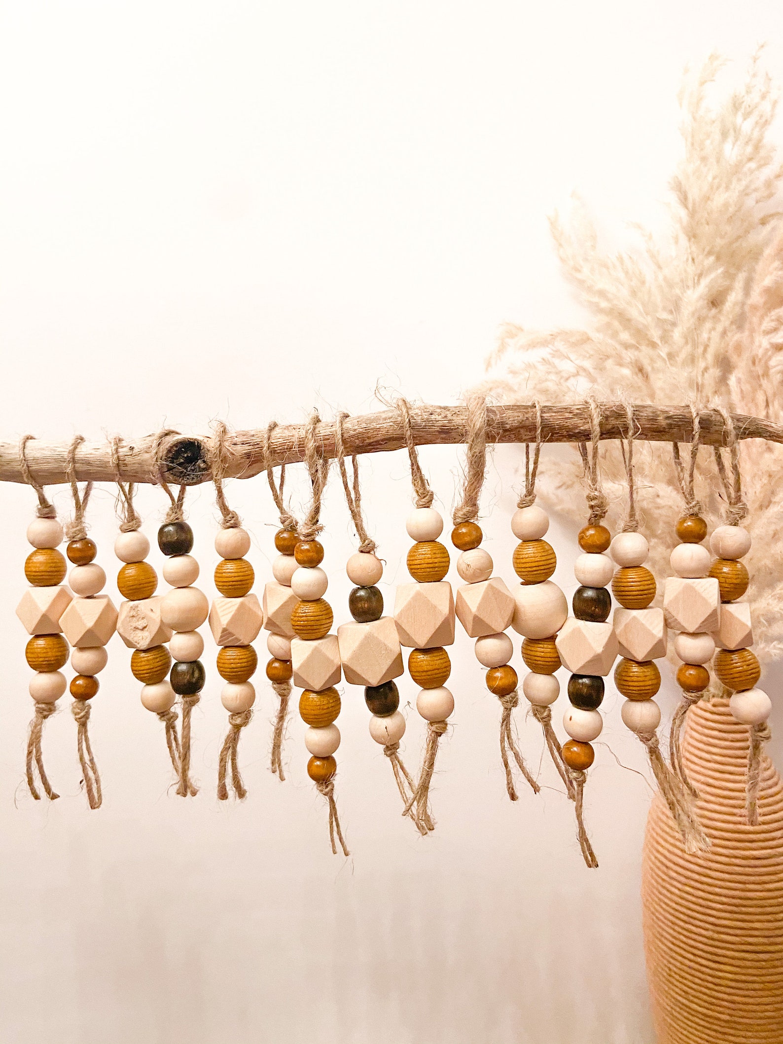 Wooden Bead Ornaments Wooden Bead Christmas Ornaments Etsy