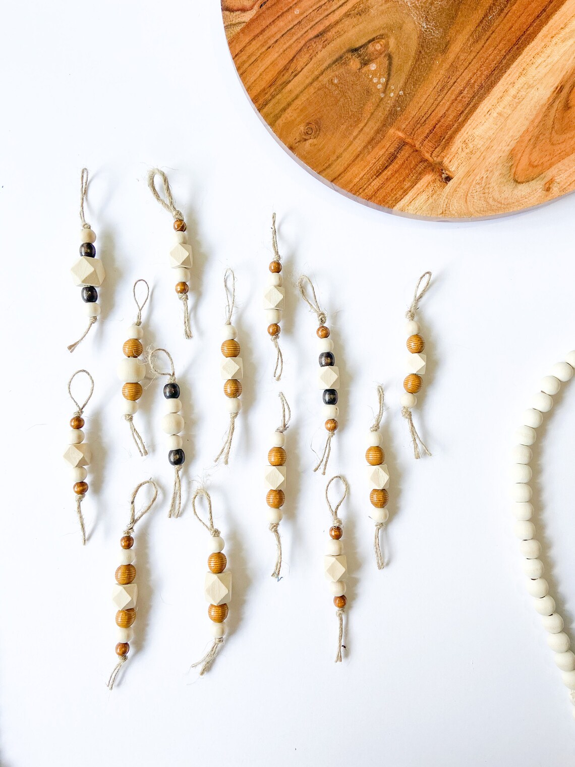 Wooden Bead Ornaments Wooden Bead Christmas Ornaments Etsy