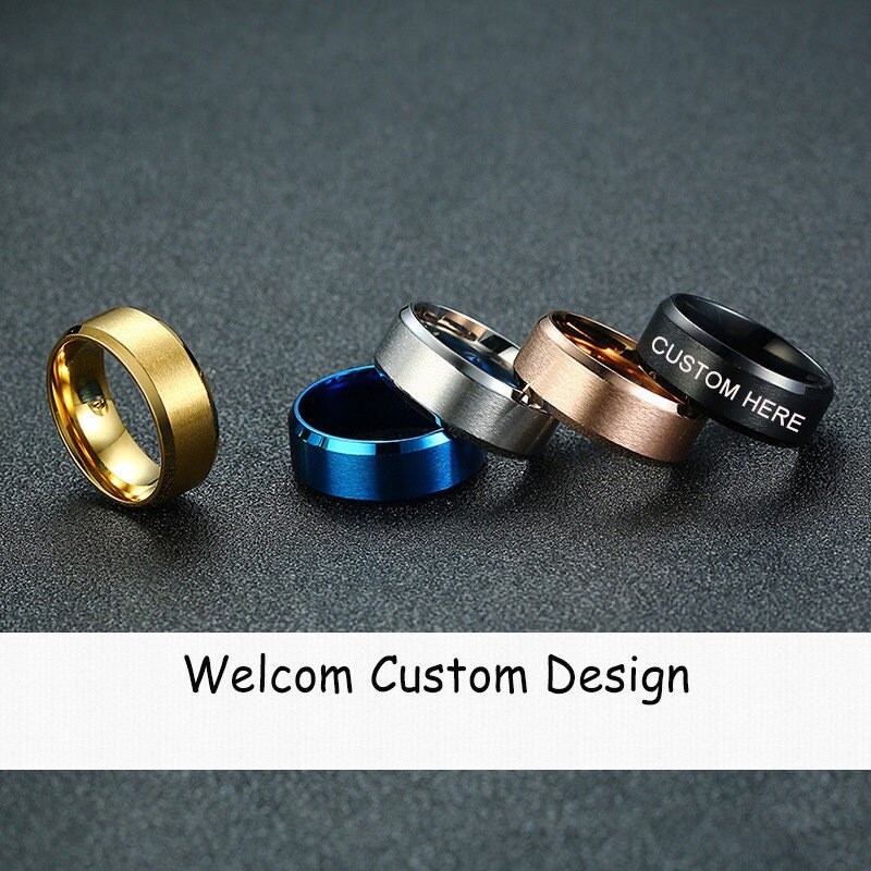 Personalized Titanium Ring,Engrave Man Ring,Men's Custom Ring,Wom…