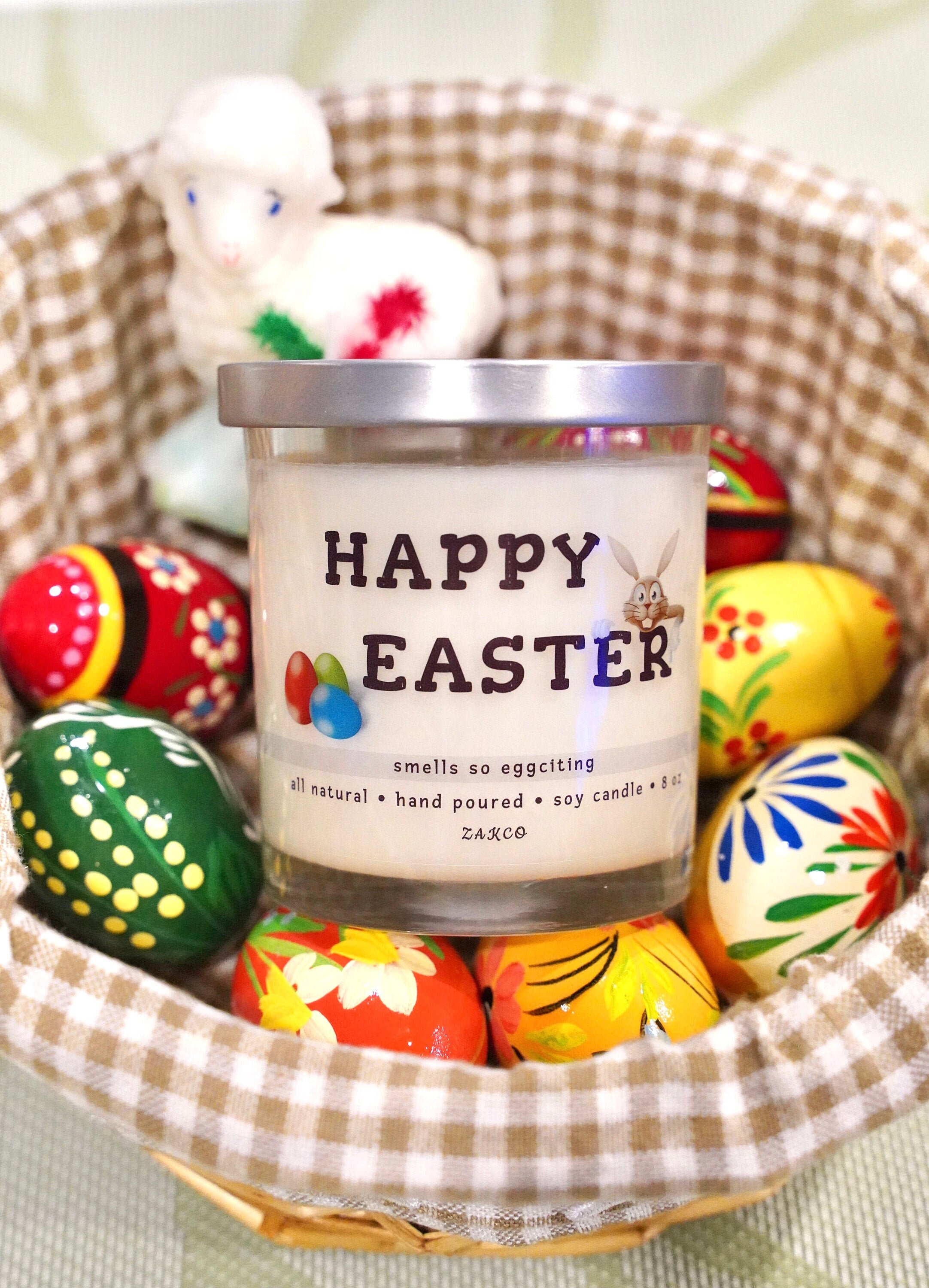 Happy Easter Easter Candle Easter Eggs Candle Hand Poured Etsy