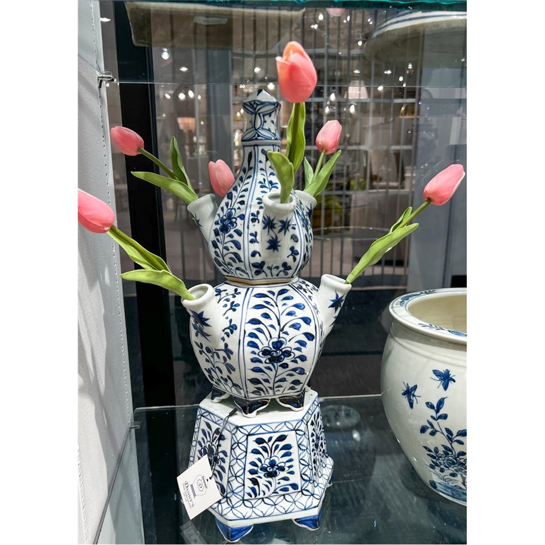 Antique Style Porcelain Reproduction Tulipiere Vase Hexagonal19''h Etsy