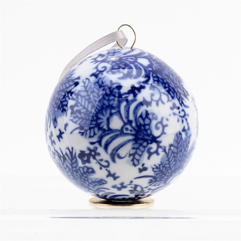 Generic 8 Pcs Christmas Chinoiserie Porcelain Ball Ornaments 3.15 Inch Mini Ball Ornaments Blue And White Christmas Tree Decorations Christmas Hanging