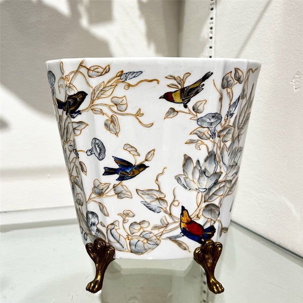 Porcelain Birds Planter with Bronze Ormolu