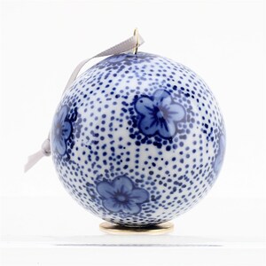 Generic 8 Pcs Christmas Chinoiserie Porcelain Ball Ornaments 3.15 Inch Mini Ball Ornaments Blue And White Christmas Tree Decorations Christmas Hanging