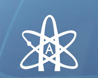 Pegatina del logotipo del átomo ateo: para coche, portátil y tableta