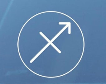Pegatina con el símbolo de Sagitario, calcomanía con el símbolo del signo zodiacal