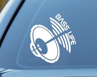 Bass Life vinyl sticker, dance music, rave, techno, house, drum and bass gift