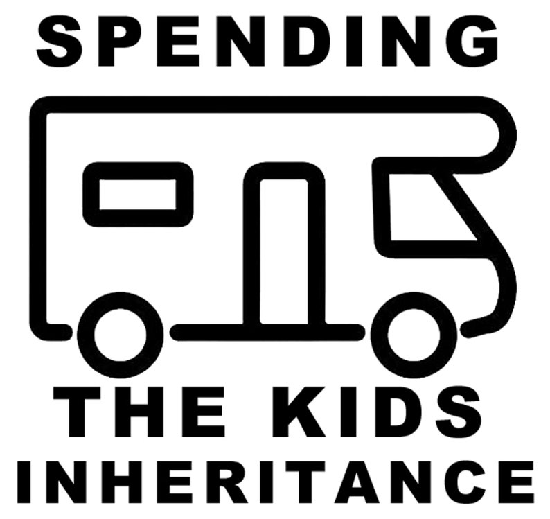 Spending The Kids Inheritance funny motorhome decal image 2
