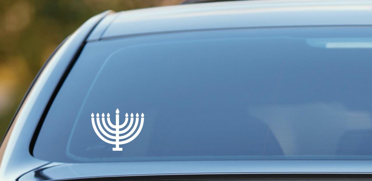 Menorah sticker, vinyl decal